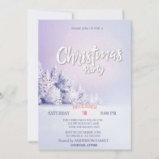 Pine Tree-kerstfeest Kaart (Voorkant)