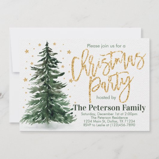 Pine Tree-kerstfeestdag Kaart (Voorkant)