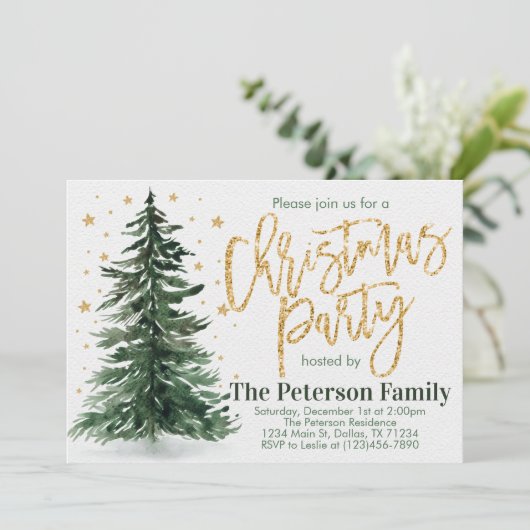 Pine Tree-kerstfeestdag Kaart (Staand voorkant)