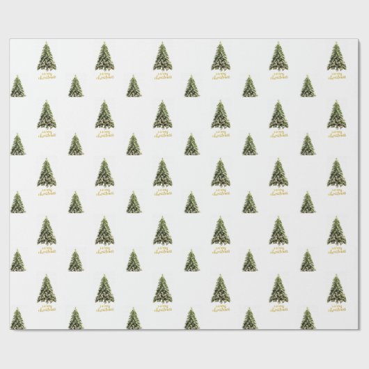Pine Tree-kerstfeestmaal Cadeaupapier (Vlak)