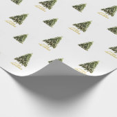 Pine Tree-kerstfeestmaal Cadeaupapier (Hoek)