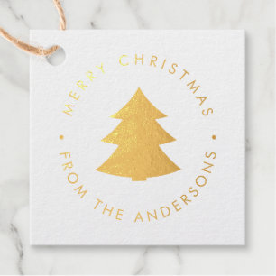 Pine Tree-kerstfoto Bedankjes Labels