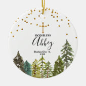 Pine Tree Kerstmis Baptisme God Bless Ornament (Voorkant)
