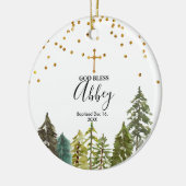 Pine Tree Kerstmis Baptisme God Bless Ornament (Links)