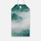 Pine Tree Kerstmis | Groene Winter Vakantie Cadeaulabel (Achterkant)