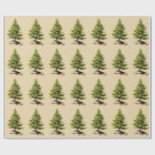  Pine Tree Kerstmis (Med.) Afbeelding) Cadeaupapier (Vlak)