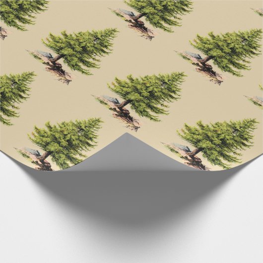  Pine Tree Kerstmis (Med.) Afbeelding) Cadeaupapier (Hoek)