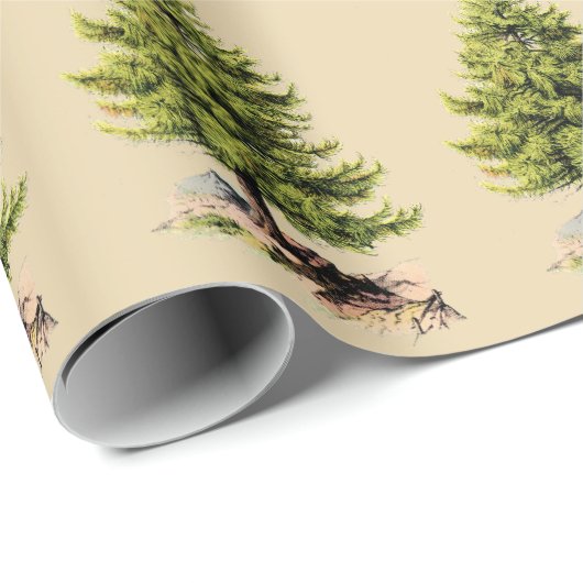 Pine Tree Kerstmis (Med.) Afbeelding) Cadeaupapier (Rol Hoek)