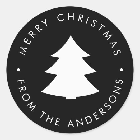 Pine Tree Kerstmis Ronde Sticker (Voorkant)