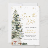 Pine Tree Kerstmis Save The Date (Voorkant)
