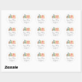 Pine Tree Kerstvakantie retouradres Ronde Sticker (Vel)