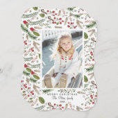 Pine Tree-kerstvogels | Vakantieknopkaart Feestdagenkaart (Voorkant / Achterkant)