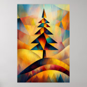 Pine Tree - Kubistisch Minimalistisch Meesterwerk Poster (Voorkant)