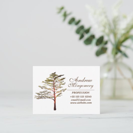 Pine tree kunst aangepaste professional visitekaartje (Staand voorkant)