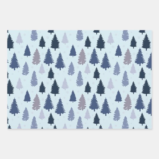Pine Tree Land Winter Kerstmis Inpakpapier Vel (Voorkant)