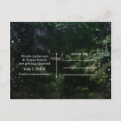 Pine Tree & Lights Winter Huwelijk Save the Date Aankondigingskaart (Achterkant)