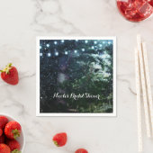 Pine Tree & Lights Winter Night Forest Bruiloft Servet (Insitu)