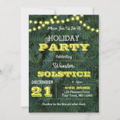 Pine Tree Lights Yellow Holiday Uitnodiging (Voorkant)