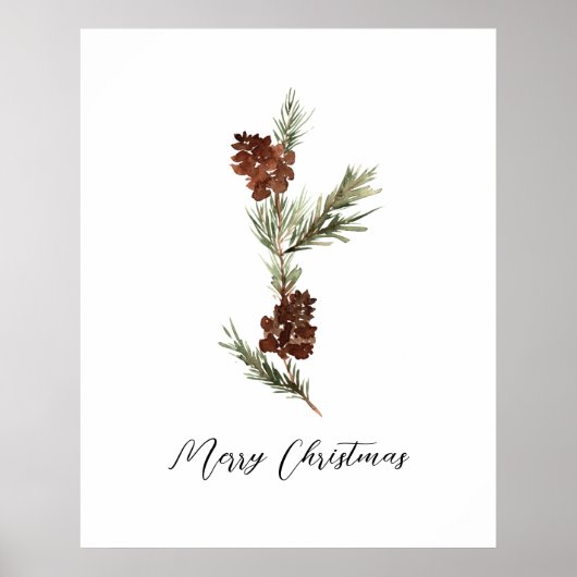 Pine Tree Merry Chirtsmas Poster (Voorkant)