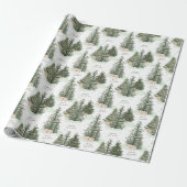 Pine Tree Merry Christmas Holiday Gift Cadeaupapier (Uitgerold)