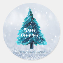 Pine Tree Merry-kerstblauwe feestdag