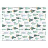 Pine Tree met kerstgroene Waterverf Tafelkleed (Voorkant (Horizontaal))