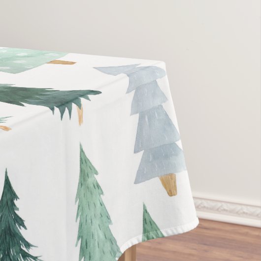 Pine Tree met kerstgroene Waterverf Tafelkleed (Voorbeeld)