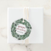 Pine Tree met prettige kerst met QR-code Bedankjes Labels (In situ)