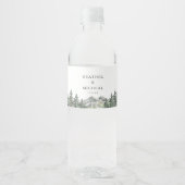 Pine Tree Mountain bruiloft Waterfles Etiket (Voorkant)