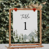 Pine Tree Mountain Elegant Trouwtafel Nummer