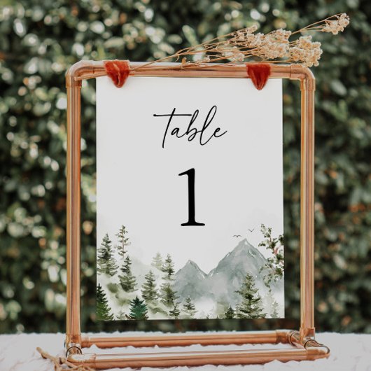 Pine Tree Mountain Elegant Trouwtafel Nummer