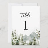 Pine Tree Mountain Elegant Trouwtafel Nummer (Voorkant)