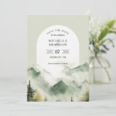 Pine Tree Mountain Natuur Adventure Foto Save The Date (Staand voorkant)