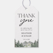 Pine Tree Mountain Trouw Dank Je Cadeaulabel (Voorkant)