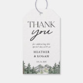 Pine Tree Mountain Trouw Dank Je Cadeaulabel (Achterkant)