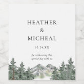 Pine Tree Mountain Weddenschap Wijn Etiket (Enkel label)