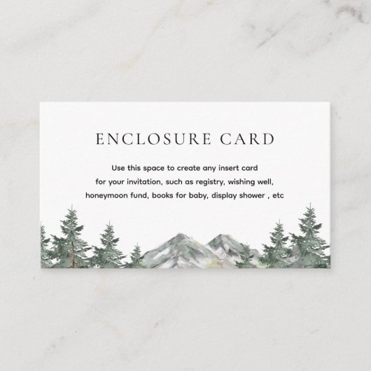 Pine Tree Mountain Woodland Party Enclosure Kaart (Voorkant)