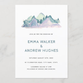 Pine Tree Mountains Natuur Woodland Green Wedding Kaart