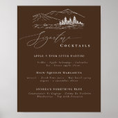 Pine Tree Mountains Signature Drinken Bar Menu Poster (Voorkant)