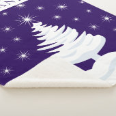 Pine Tree Night Sky Stars Monogram Sherpa Blanket Deken (3/4)