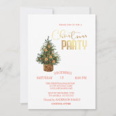 Pine Tree Oranje kerstfeest Kaart (Voorkant)