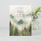 Pine Tree Outdoor Mountain Natuur Avontuur Save The Date (Staand voorkant)