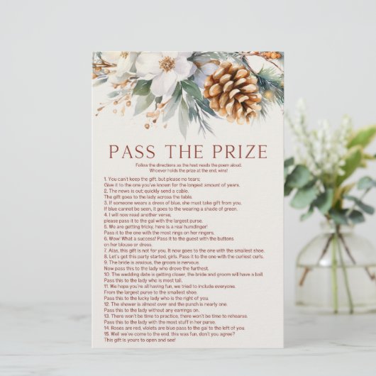 Pine Tree Pass de prijs Vrijgezellenfeest spel Briefpapier (Staand voorkant)