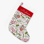 Pine Tree Patroon | Vakantie | Kerstmis stoppen Kleine Kerstsok (Voorkant (Hangend))