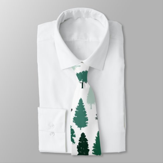 Pine Tree Pattern Green Stropdas (Gebonden)