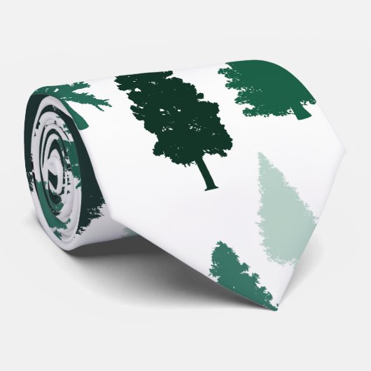 Pine Tree Pattern Green Stropdas (Opgerold)