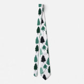 Pine Tree Pattern Green Stropdas (Achterkant)