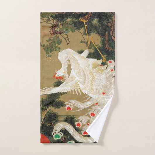 Pine Tree & Phoenix (Love Heart Phoenix), Jakuchu Bad Handdoek (Handdoek)