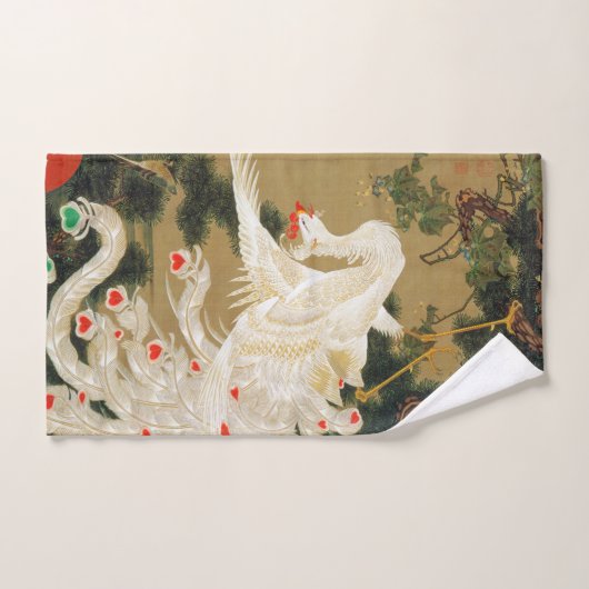 Pine Tree & Phoenix (Love Heart Phoenix), Jakuchu Bad Handdoek (Handdoek)