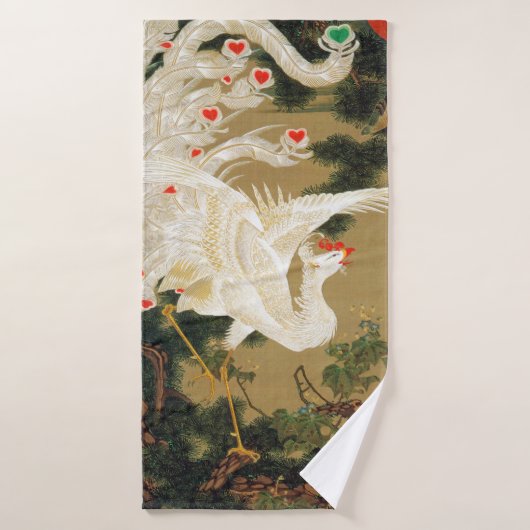 Pine Tree & Phoenix (Love Heart Phoenix), Jakuchu Badhanddoek (Badhanddoek)